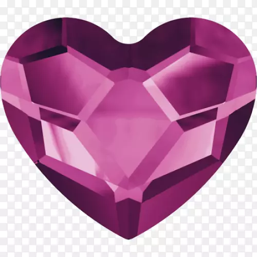 水晶珠宝紫红色心施华洛世奇银珠宝