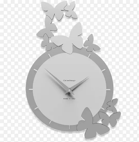 时钟呼叫设计卡莱拉&c。蝴蝶白色帕雷德钟