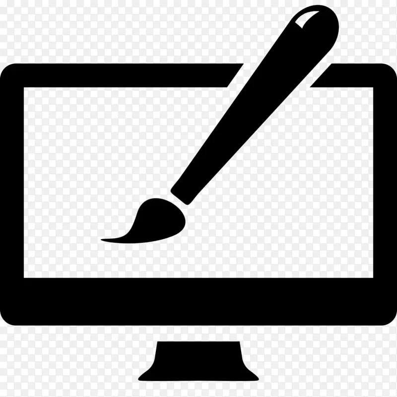 图标设计web开发响应web设计计算机图标.黑色画笔