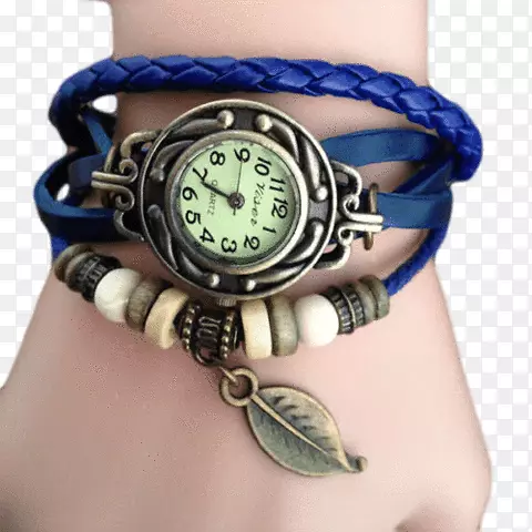 手镯手表皮革旧衣服表带手表