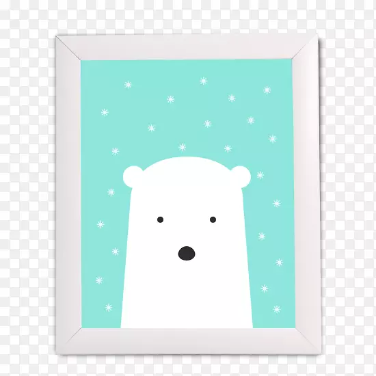北极熊绿松石卡通鼻子-北极熊