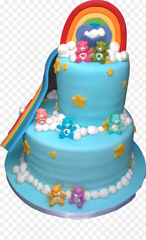生日蛋糕护理熊糖霜&糖霜蛋糕生日