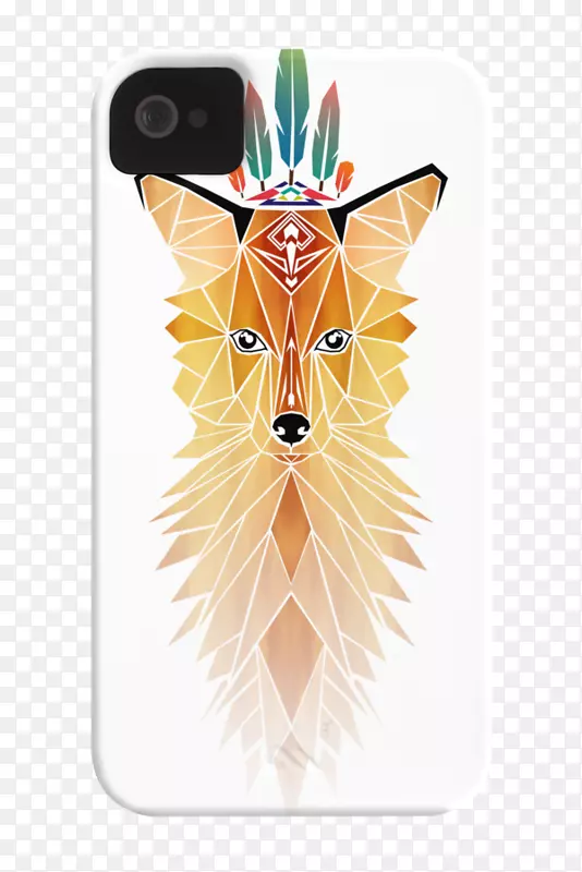 九尾狐动物图腾艺术-狐狸