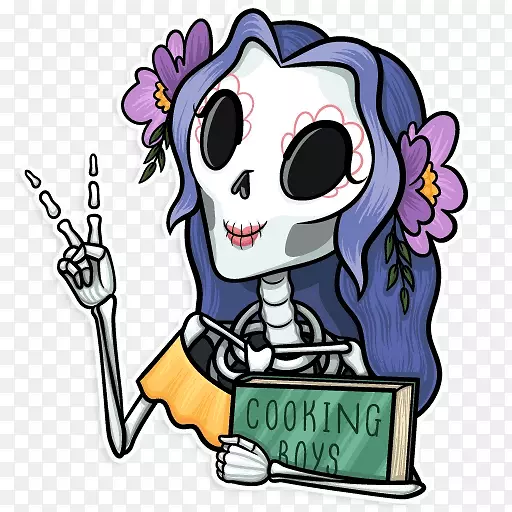 La calavera Catrina贴纸电报剪贴画