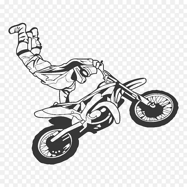 自行车车轮自由式摩托车横过摩托车贴纸-摩托车交叉