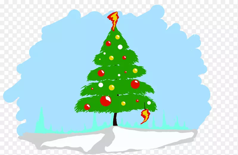 圣诞树装饰云杉冷杉剪贴画-圣诞树