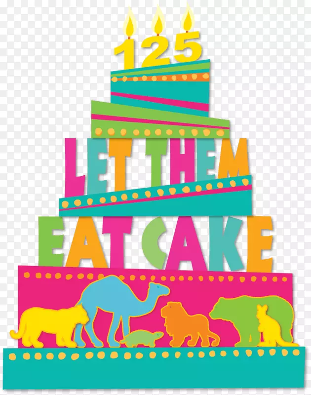 约翰波尔动物园生日蛋糕标志剪贴画