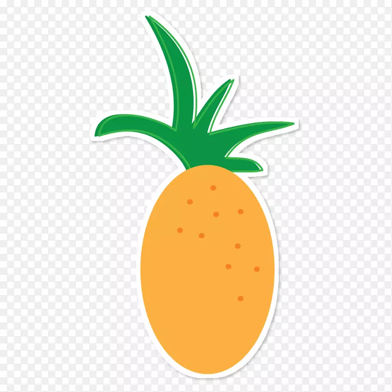 菠萝艺术粘合剂食品贴纸-菠萝