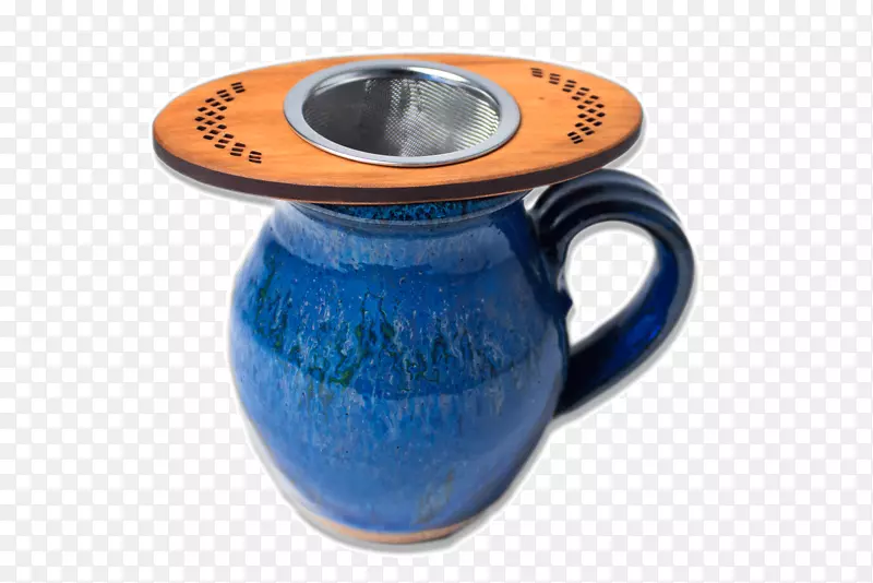咖啡杯陶器陶瓷杯钴蓝陶