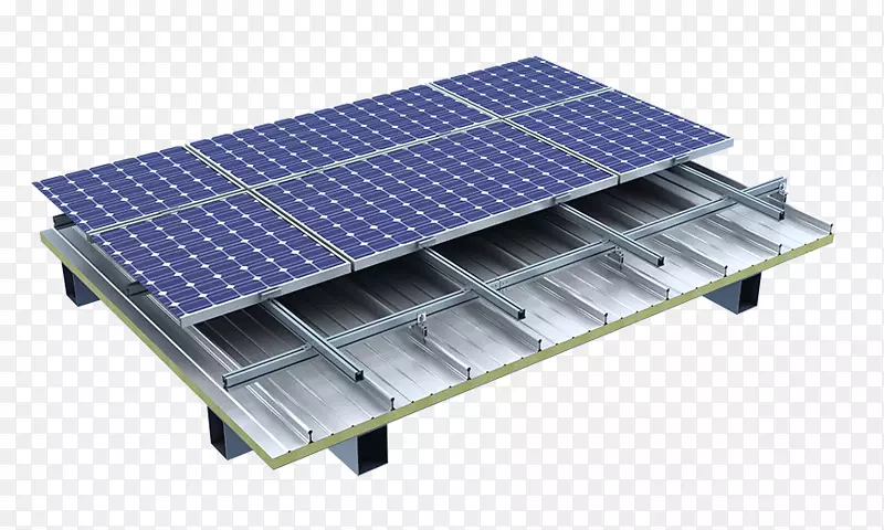 金属屋顶太阳能电池板光伏发电系统建造