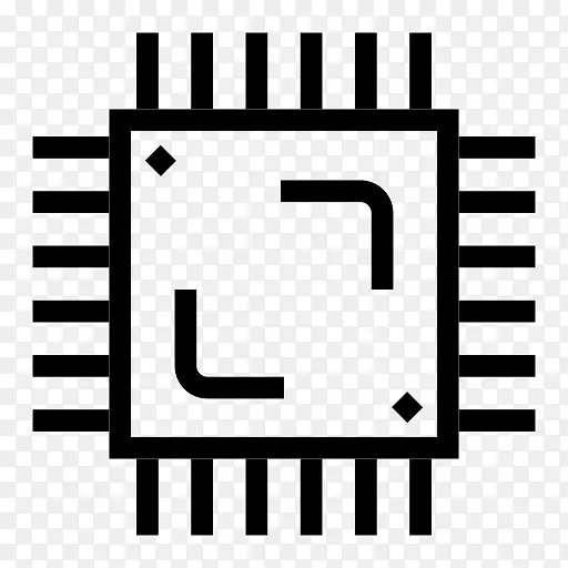中央处理单元计算机图标集成电路芯片图标设计硬件标志