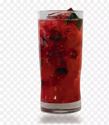 莫吉托草莓汁，不含酒精的鸡尾酒-莫吉托