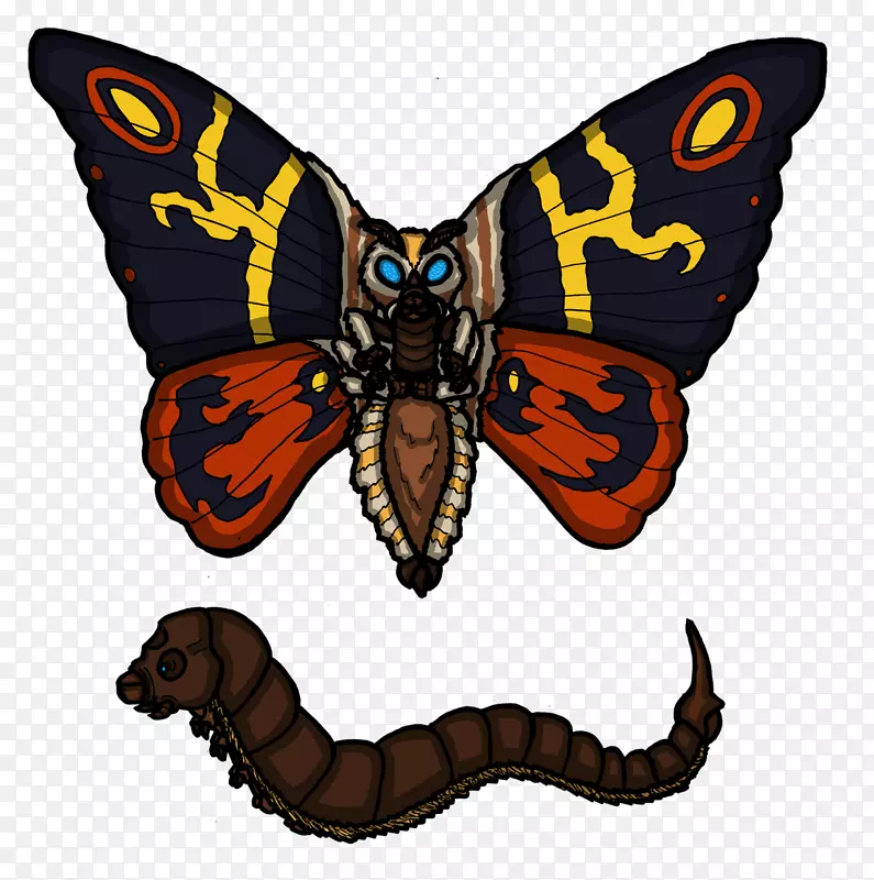 Mothra Godzilla battra Rodan绘图-哥斯拉