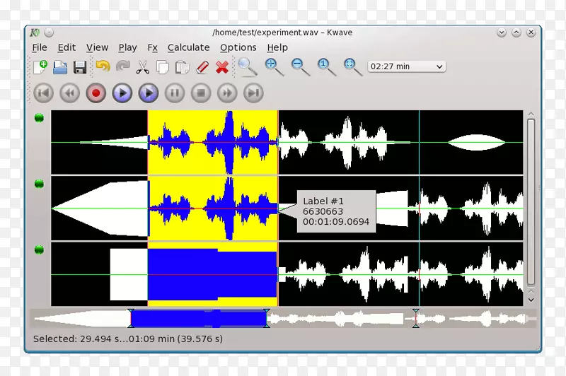 计算机程序音频编辑软件KDE声音编辑器