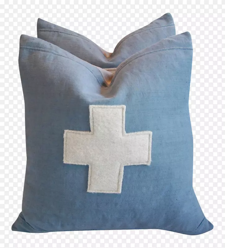 抛掷枕头垫微软天蓝色枕头