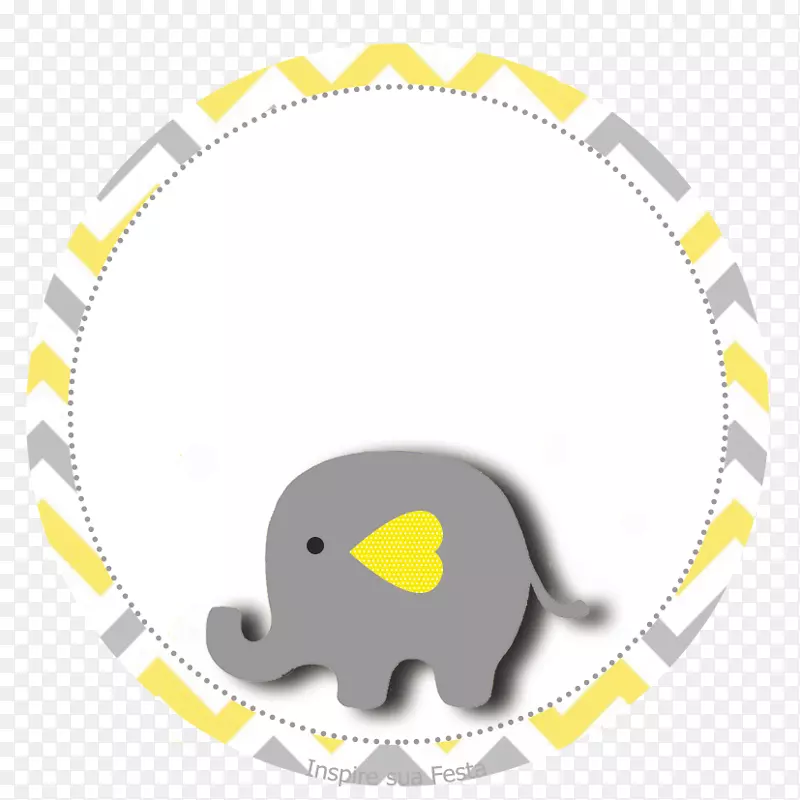 婴儿淋浴黄色大象灰色派对-大象