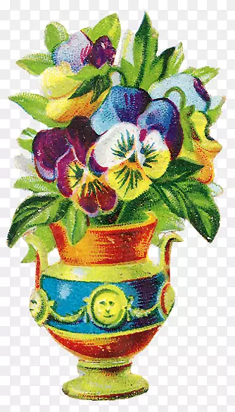 潘西花卉设计花盆剪贴画