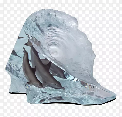 冲浪艺术家雕塑海豚冲浪