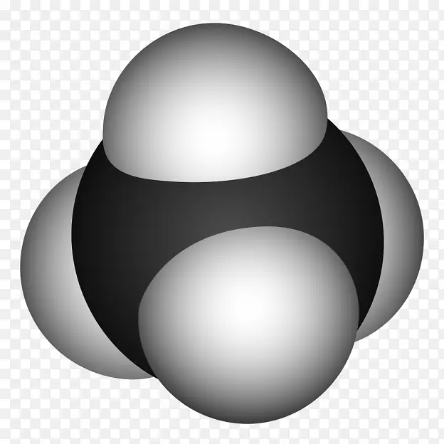 甲烷分子共价键-空间填充模型