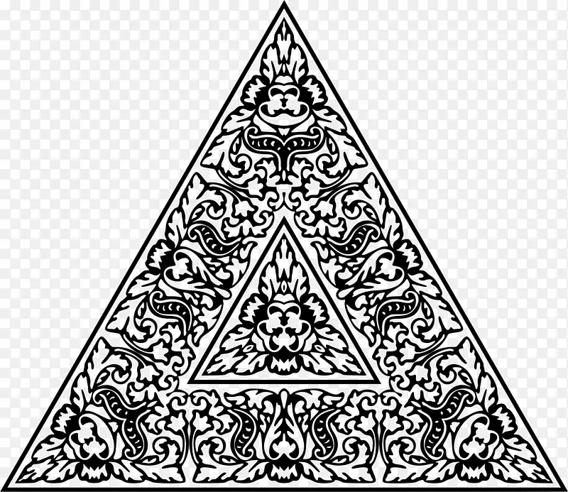 黑白三角剪贴画.三角形
