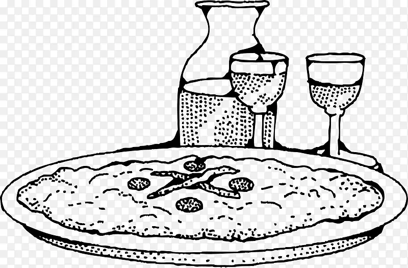 准备使用的食物和饮料点插图意大利菜电脑图标剪辑艺术