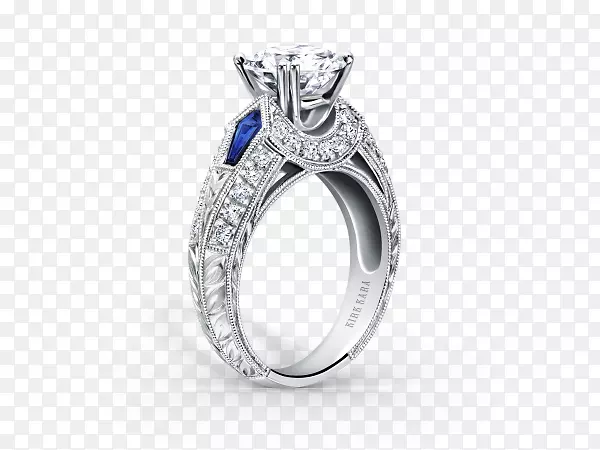 结婚戒指蓝宝石订婚戒指