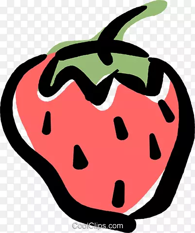 卡通草莓水果剪贴画-草莓