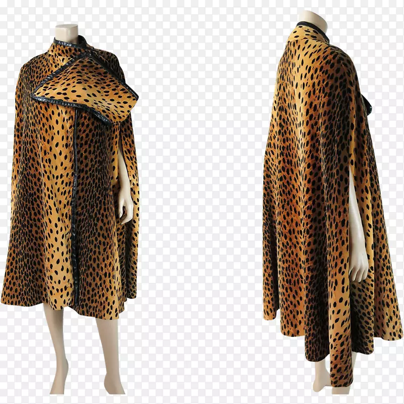 猎豹皮毛衣服1960年代红宝石巷古董服装-猎豹
