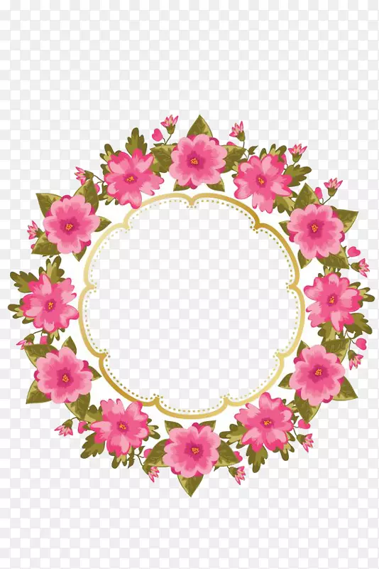 花卉设计花环玫瑰画框.花