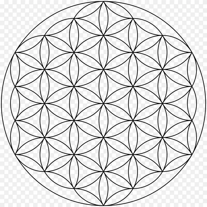 重叠圆网格神圣几何学Metatron形状
