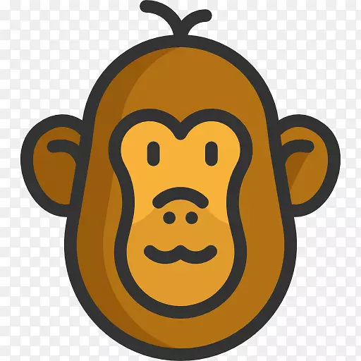 电脑图标灵长类笑脸猴子剪贴画-笑脸
