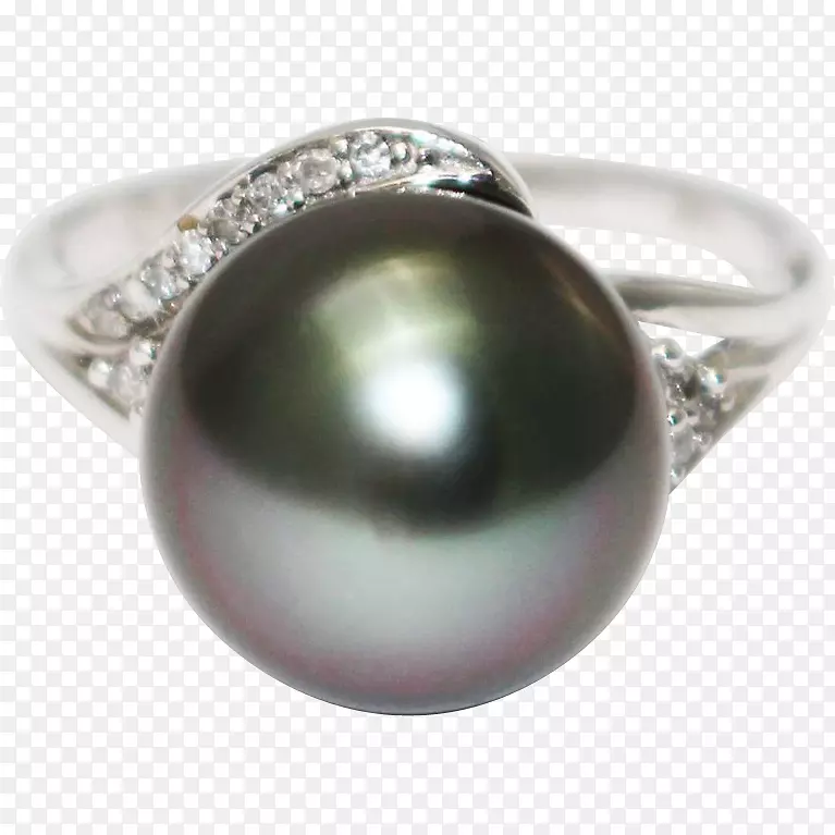 珍珠戒指大溪地银身首饰.戒指