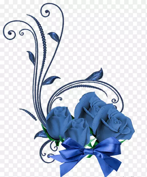 蓝色玫瑰花型切花花束-花束