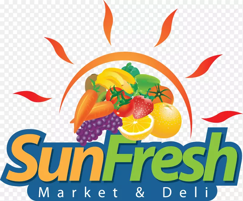 太阳新鲜市场和熟食店，新鲜市场杂货店标志