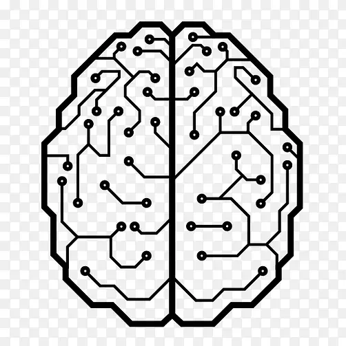 脑集成电路和芯片电子剪贴画.大脑