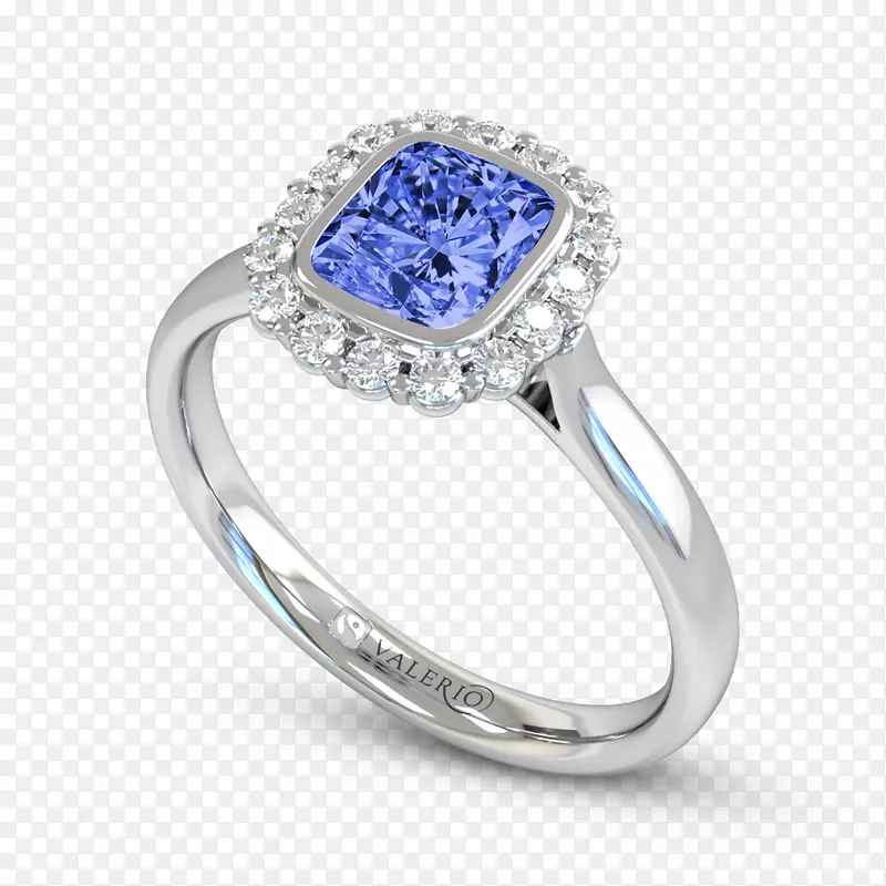 蓝宝石订婚戒指结婚戒指钻石蓝宝石