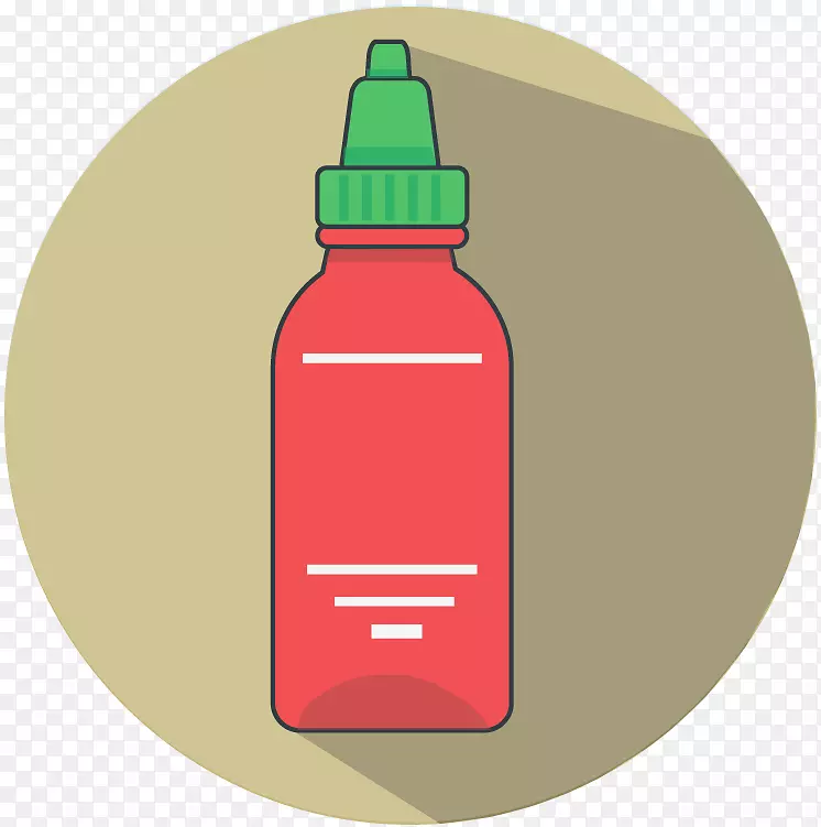 Sriracha酱汁水瓶电脑图标剪贴画