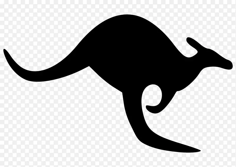 澳大利亚考拉袋鼠剪贴画-袋鼠剪影
