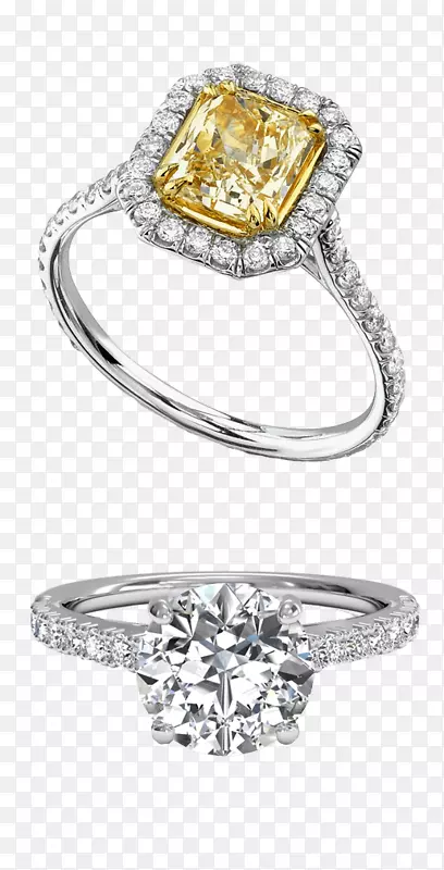 订婚戒指、珠宝、结婚戒指、钻石-高耸的放松