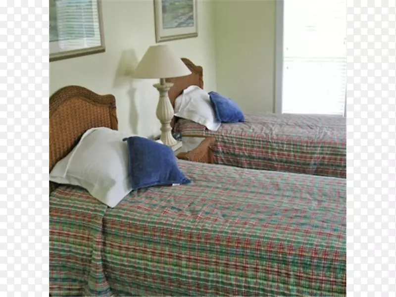 床上床单，床架，特大河种植园，卧室，客厅-床垫