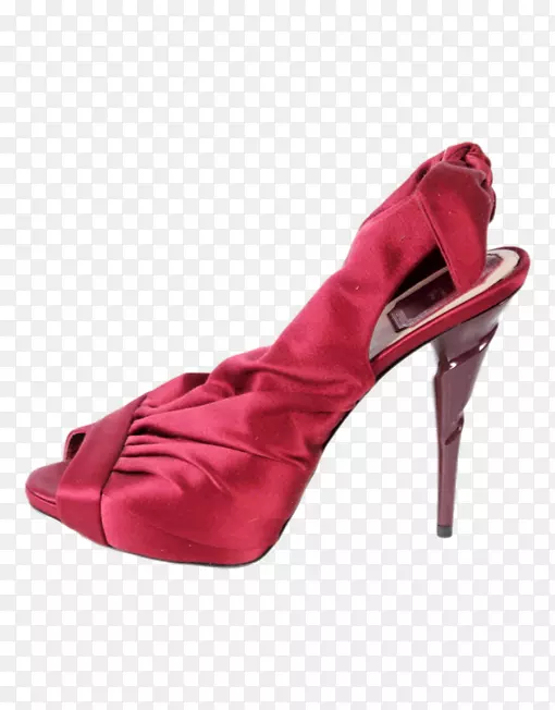 红色长袍凉鞋