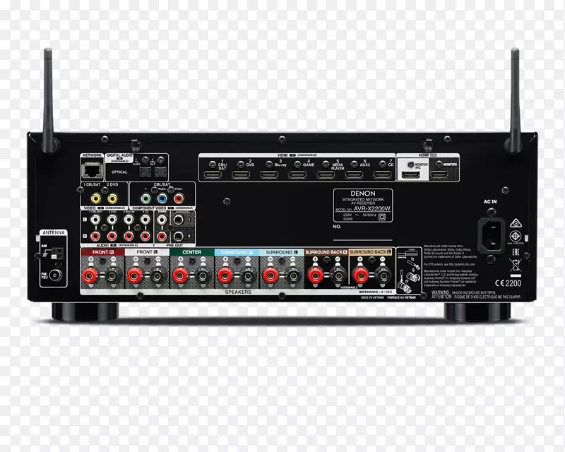 AV接收机Denon AVR-x2200 w Denon AVR x2400h4k分辨率