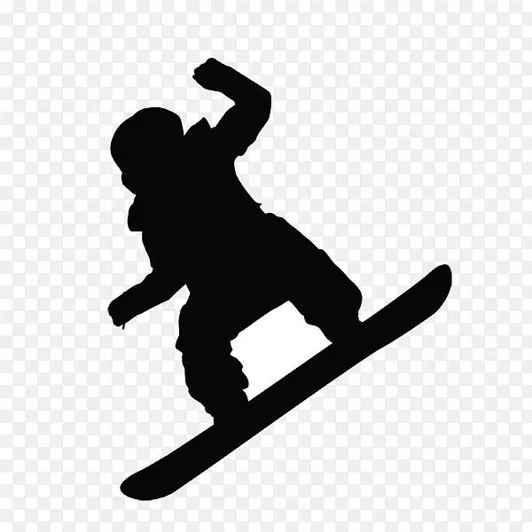 滑雪板剪影滑雪装订.滑雪板