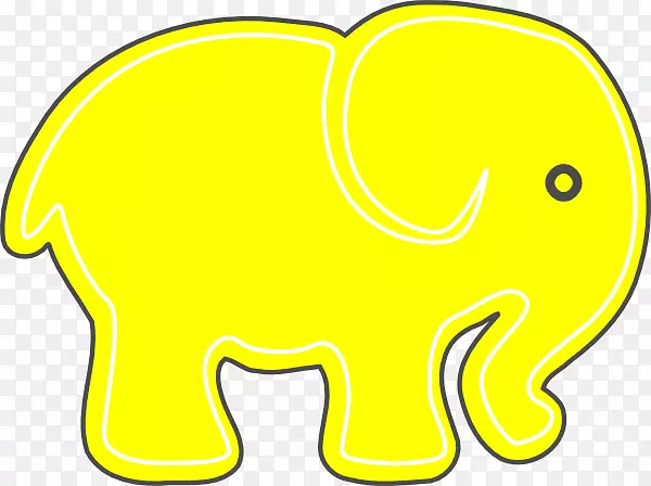 印度象黄剪贴画-象