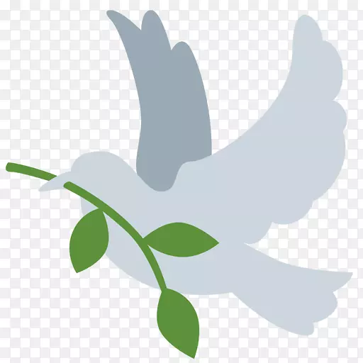 和平符号鸽子作为符号.表情符号