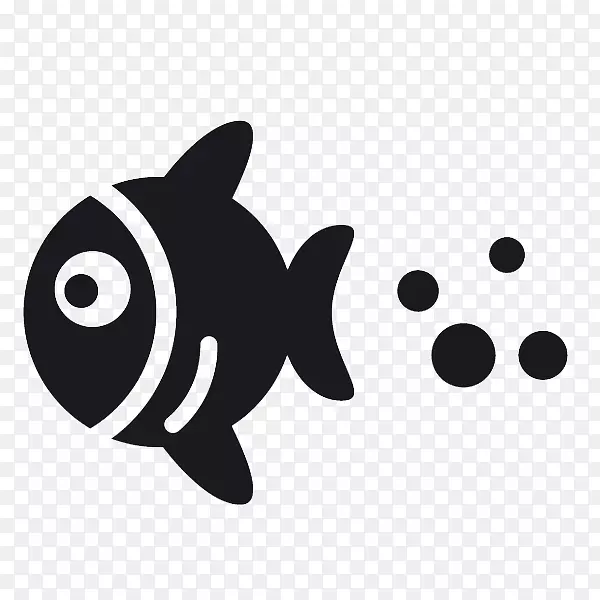 留声机记录鱼的轮廓标志剪辑艺术-鱼