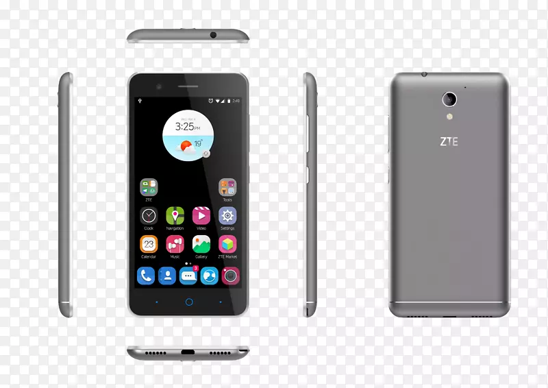电话智能手机ZTE刀片A 512黑色硬件/电子双卡解锁-智能手机