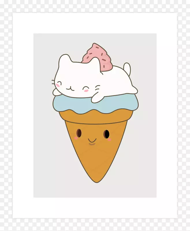 冰淇淋锥甜点夹艺术-冰淇淋