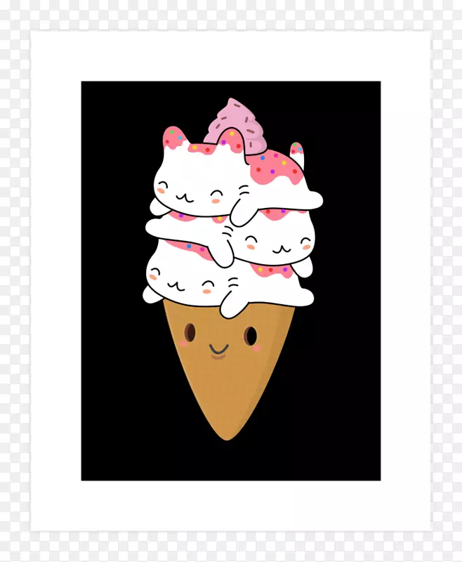 冰淇淋圆锥形t恤猫帽衫