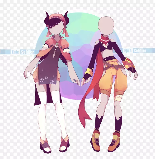 艺术服装素描-素描